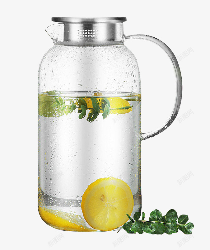 玻璃水壶柠檬水png免抠素材_新图网 https://ixintu.com 玻璃 水壶 柠檬水