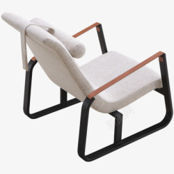 如恩简约单人沙发椅北欧高靠背布艺休闲懒人椅子设计师素材