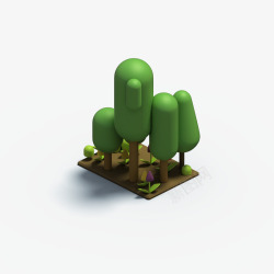 树木立体C4D树木与植物3D立体模型高清图片
