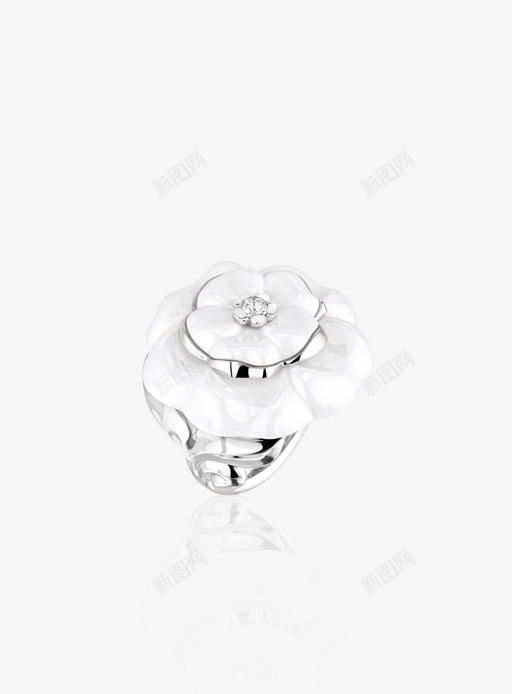 CAMLIA系列18K白金戒指镶嵌一颗圆形钻石和白png_新图网 https://ixintu.com 系列 白金 戒指 镶嵌 一颗 圆形 钻石