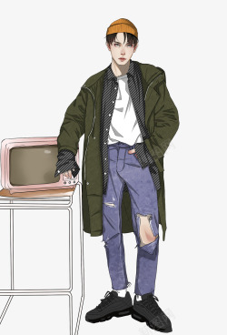 人物原男装搭配女装搭配人物插画插画其他插画废猫不是肥猫原高清图片