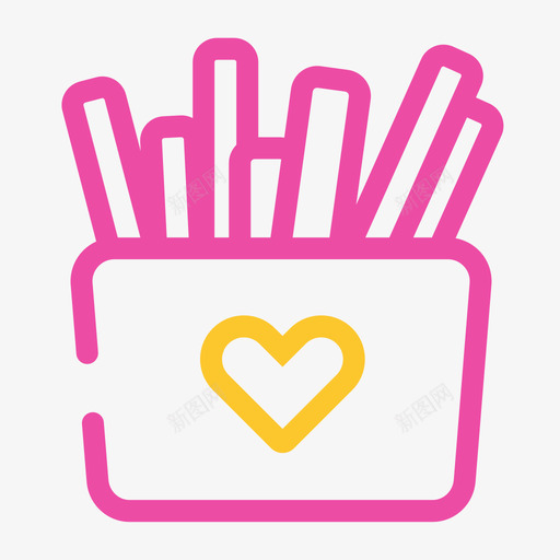 薯条svg_新图网 https://ixintu.com 薯条 烘焙 零食 线性 多色 简约 可爱 圆润