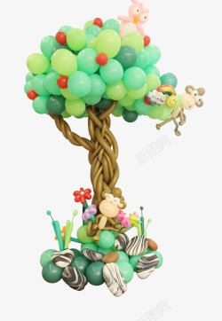 儿童节气球树素材