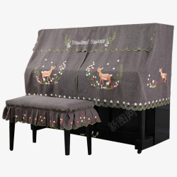 5送1买钢琴罩半罩欧式钢琴巾盖巾刺绣布艺钢琴套防尘素材