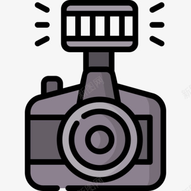 相机电影工业30线性彩色图标