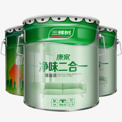 白色内墙墙面漆三棵树漆康家净味2合1乳胶漆白色室内家用自刷内墙油高清图片