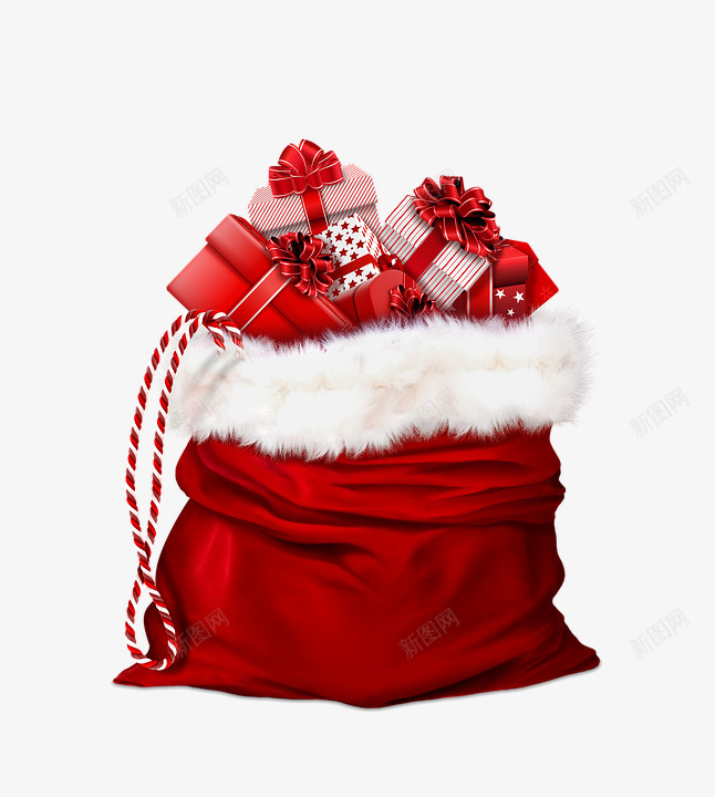 圣诞老人礼物红色袋圣诞礼物png免抠素材_新图网 https://ixintu.com 礼物 圣诞老人 红色 圣诞