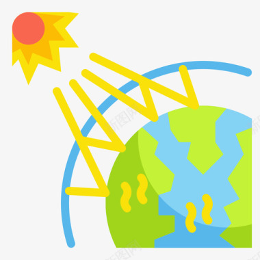 温室效应气候变化42平坦图标