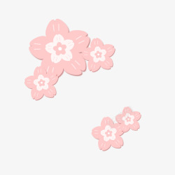 粉色剪纸樱花花瓣素材