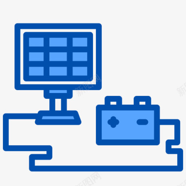 太阳能电池智能家居生活蓝色图标