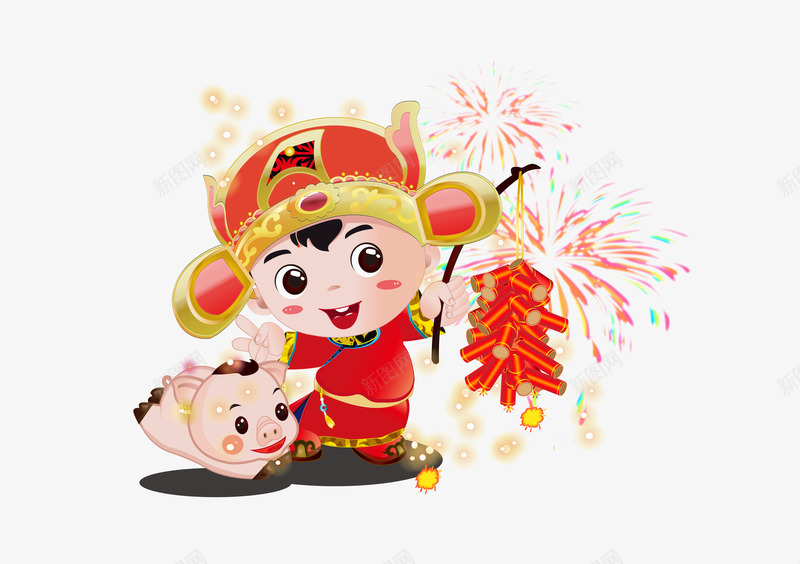 新年喜庆插画猪2画板1png免抠素材_新图网 https://ixintu.com 新年 喜庆 插画 画板