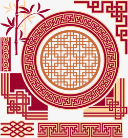 中国传统窗花边角花纹素材