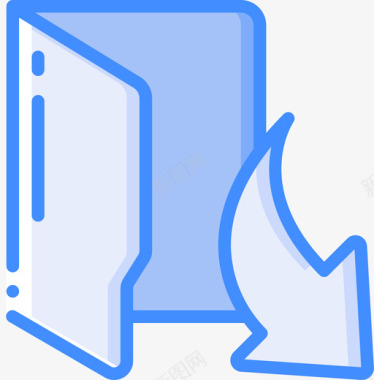 箭头文件和文件夹操作4蓝色图标