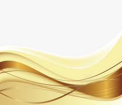 金色黄色边框波浪装饰素材