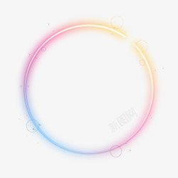 科技感标志绚丽光圈圆环圆形光效科技感未来特效标志边框PSD分高清图片