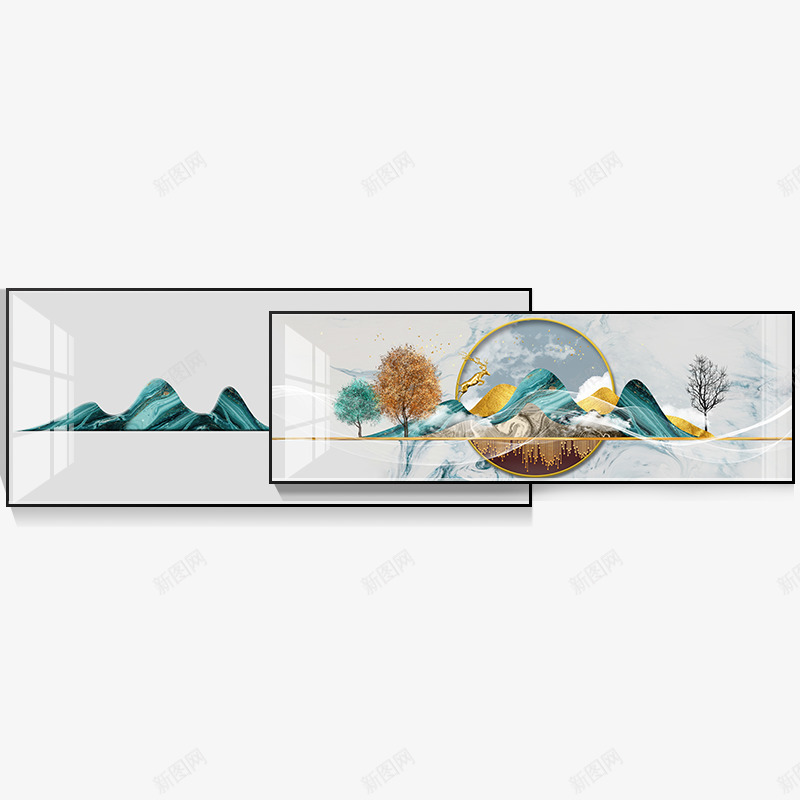 现代轻奢大气客厅装饰画沙发墙山水挂画招财麋鹿横版叠png免抠素材_新图网 https://ixintu.com 现代 轻奢 大气 客厅 装饰画 沙发 山水 挂画招 麋鹿 横版