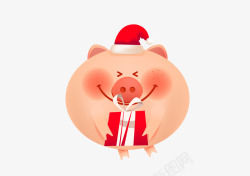 新年喜庆插画猪素材
