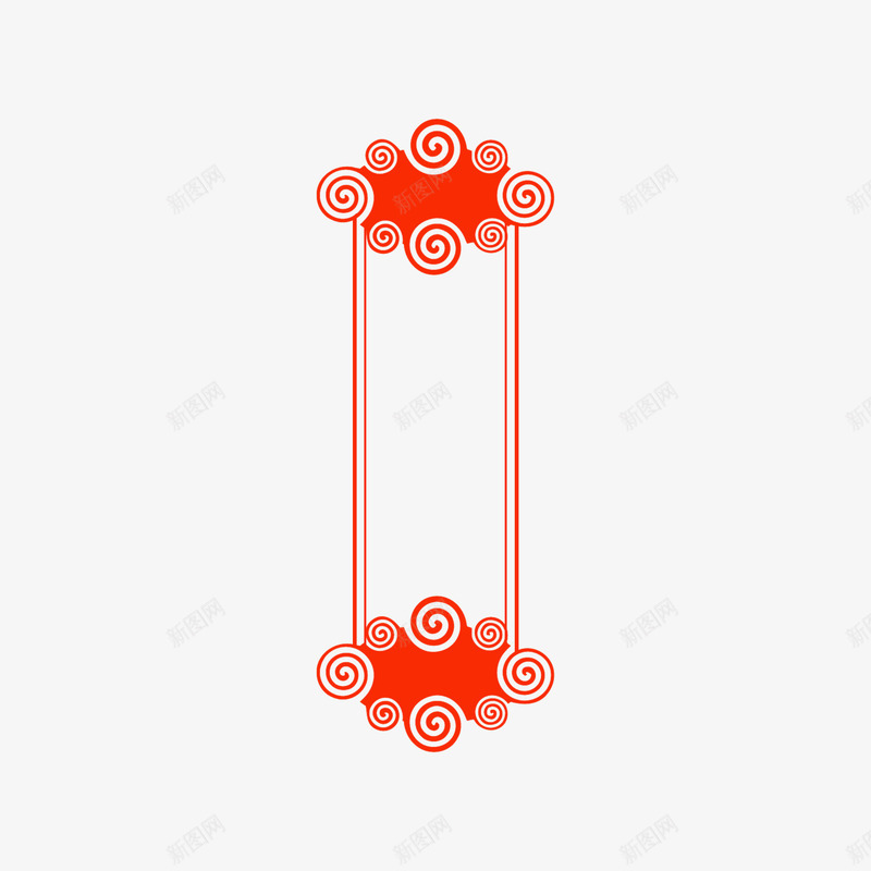 中国风红色喜庆古典祥云纹理线条边框png免抠素材_新图网 https://ixintu.com 中国 国风 红色 喜庆 古典 祥云 纹理 线条 边框