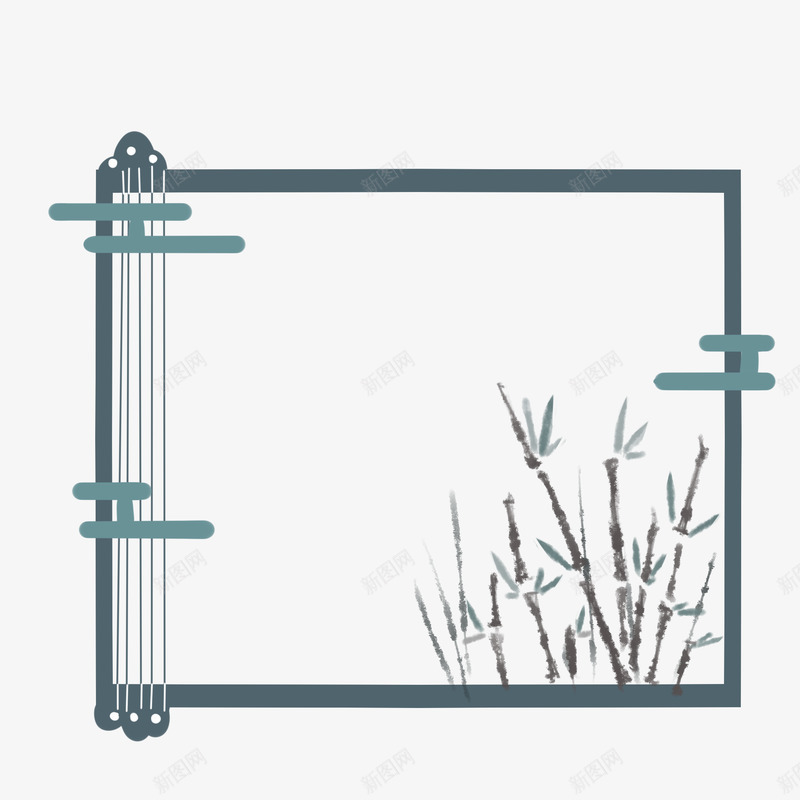 水墨中国风好看边框png免抠素材_新图网 https://ixintu.com 水墨 中国 国风 好看 边框