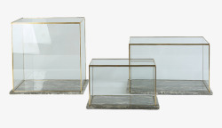 玻璃罩摆件铜边展示柜防尘罩素材