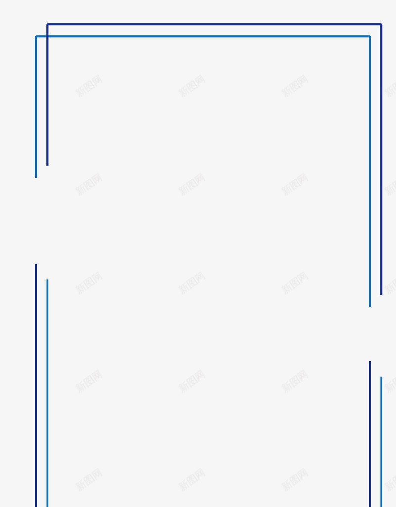 蓝色科技风线条边框png免抠素材_新图网 https://ixintu.com 蓝色 科技 线条 边框