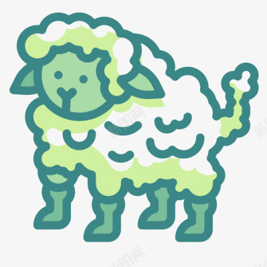 羔羊复活节76双色调图标