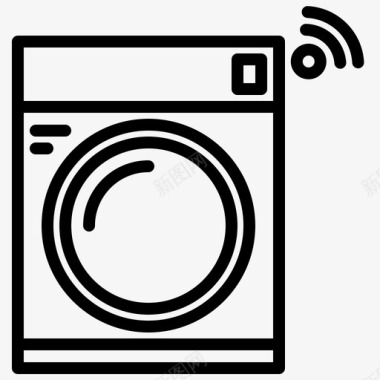 智能洗衣机智能家居生活2线性图标