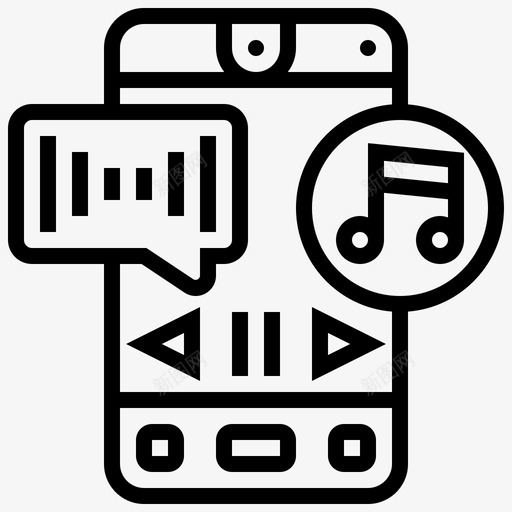 音乐播放器移动接口10线性svg_新图网 https://ixintu.com 音乐 播放器 移动 接口 线性