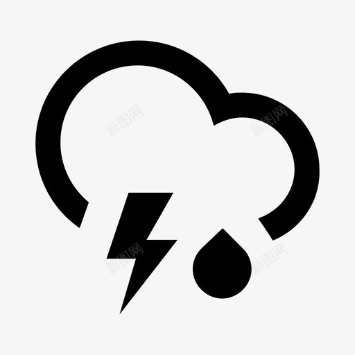 icon天气雷阵雨图标免费下载
