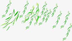 春季手绘绿色柳叶装饰合集素材