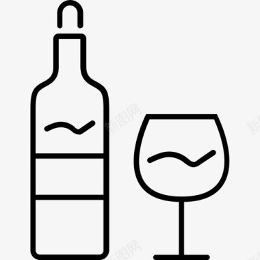 葡萄酒酒精瓶子图标