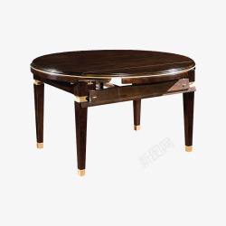 中式餐桌椅美式轻奢实木餐桌椅组合新中式多功能折叠餐桌家用饭桌高清图片