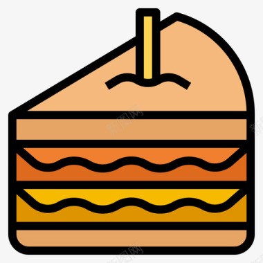 三明治面包店150线性颜色图标