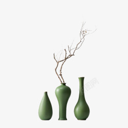 绿色中式花瓶素材