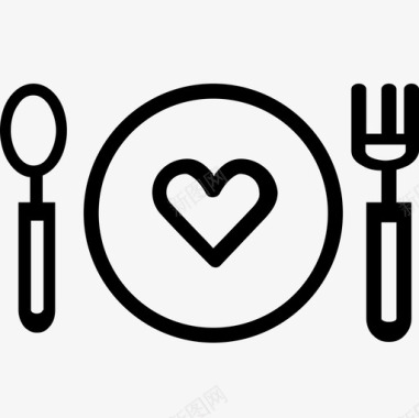 情景icon用餐反白图标