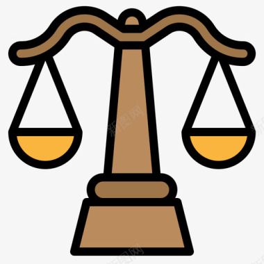 正义尺度法律15线性颜色图标