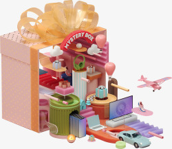 礼物盒玩具素材
