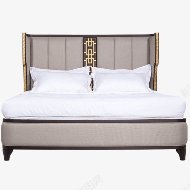 卫诗理新中式双人床ON简约大床18m卧室实木布艺床图标