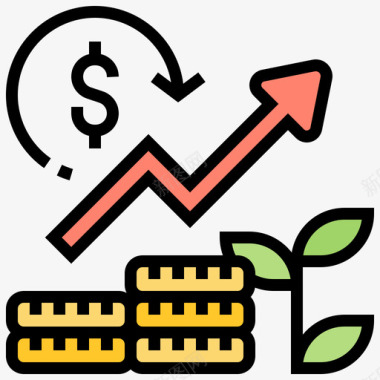 收入增长黑客12线性颜色图标