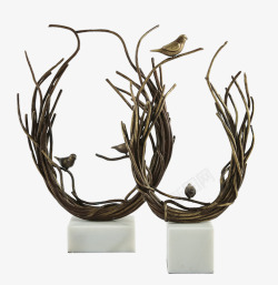 金属抽象鸟巢雕塑艺术品素材