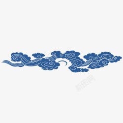 中国古风传统纹样祥云海浪透明图案AI矢量90素材