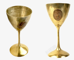 镀金餐具镀金杯玻璃餐具优雅锤金帝国透明高清图片