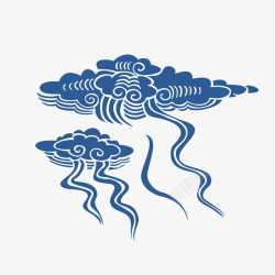 中国古风传统纹样祥云海浪透明图案AI矢量94素材