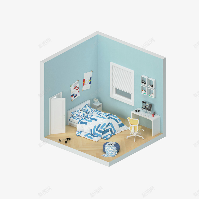 属于自己的小房间C4D白天png免抠素材_新图网 https://ixintu.com 属于 自己的 小房间 白天