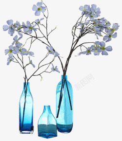 布鲁尔透明蓝玻璃花瓶素材