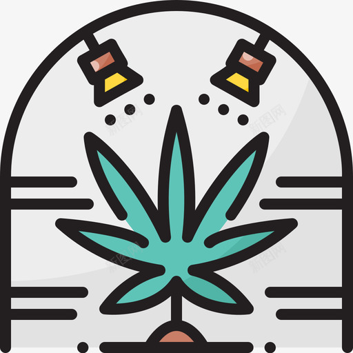 种植大麻13线性颜色svg_新图网 https://ixintu.com 种植 大麻 线性 颜色