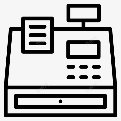 收银台账单收银机svg_新图网 https://ixintu.com 收银台 账单 收银机 电子商务 发票 收据 购物