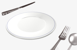 盘子餐具刀子叉子桌布素材