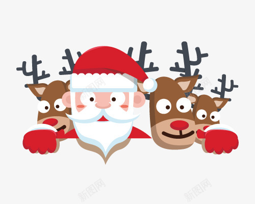 卡通圣诞老人与驯鹿矢量图png免抠素材_新图网 https://ixintu.com 卡通 圣诞 老人 人与 驯鹿 矢量图