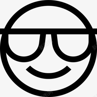 带墨镜的笑脸表情符号情绪图标